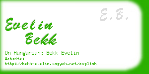 evelin bekk business card